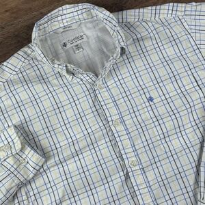 Coolibar Mens Plaid Button Down Shirt Long Sleeve UPF 50+ Blue Yellow